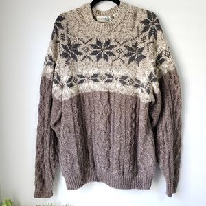 Vintage chunky Nordic Fair Isle wool sweater